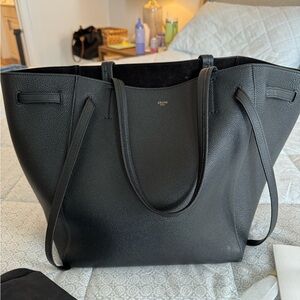 Celine small phantom cabas tote in black